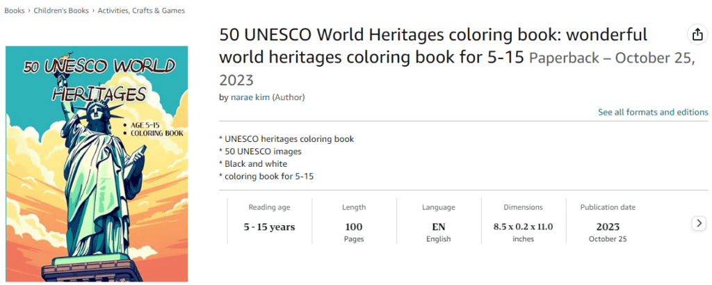 50 UNESCO coloring book
